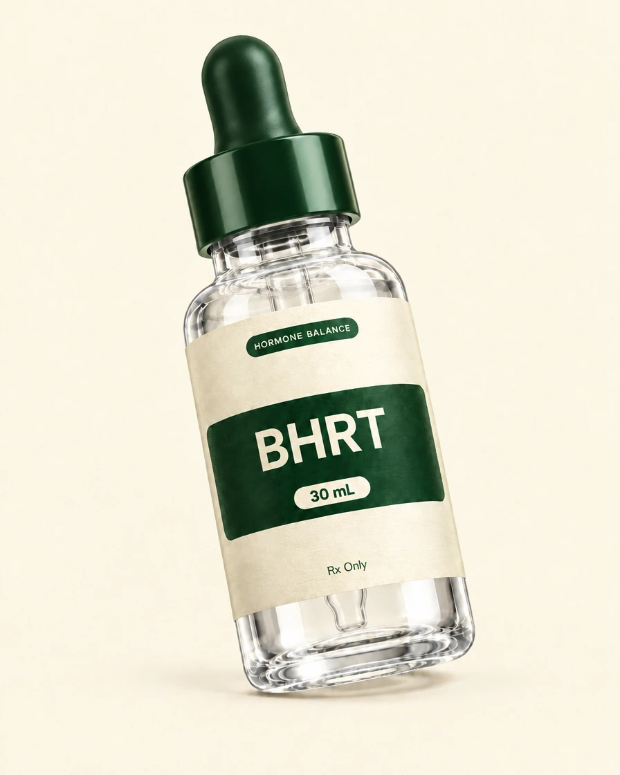 BHRT clinical dropper bottle for hormone balance